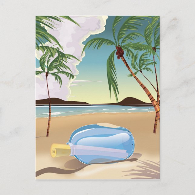 Ett meddelande i en flaska vykort (Framsida)