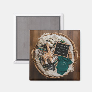 Ett meddelande om gravid av roligt i boho-vintagen magnet