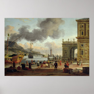 Ett Medelhavshamn Poster