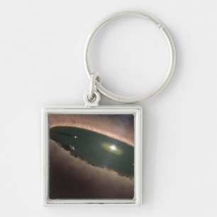 Ett mellanrum, i ett protoplanetary eller fyrkantig silverfärgad nyckelring