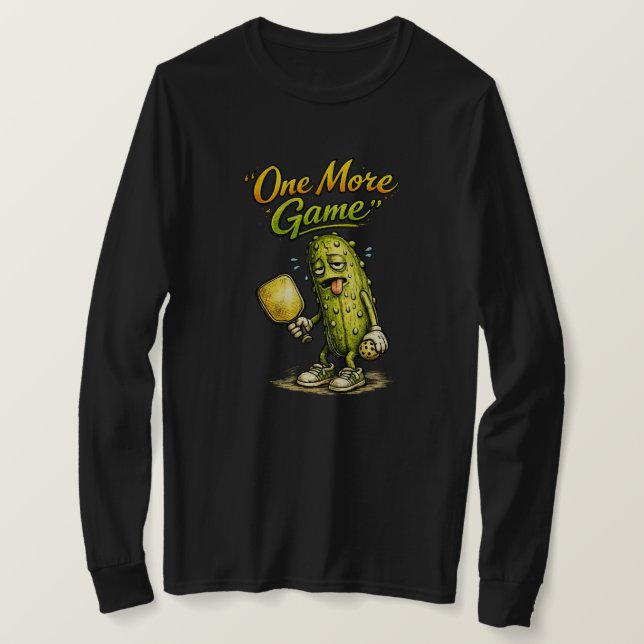 Ett Mer Spel Roligt Pickleball Pickle  T Shirt (Design framsida)
