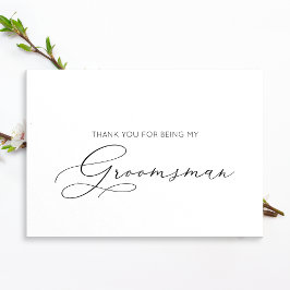 Ett minimalistiskt Groomsman-kort med tackkort Kort