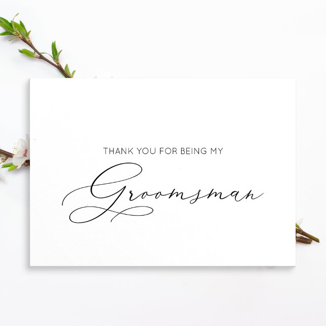 Ett minimalistiskt Groomsman-kort med tackkort Kort (Skapare uppladdad)