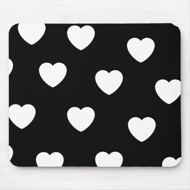 Ett minimalistiskt svart och vitt par Cute Valenti Musmatta (Framsidan)