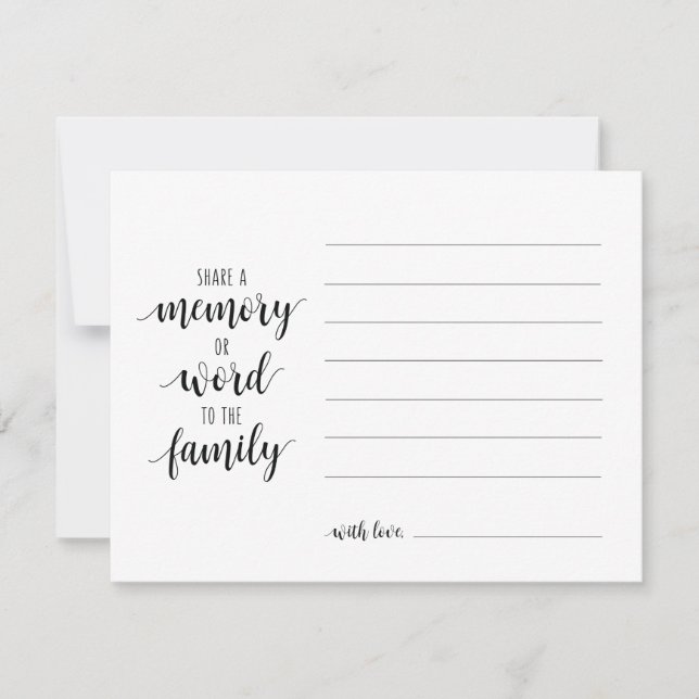  ett minne eller Ord till familjekortet Inbjudningar (Framsida)