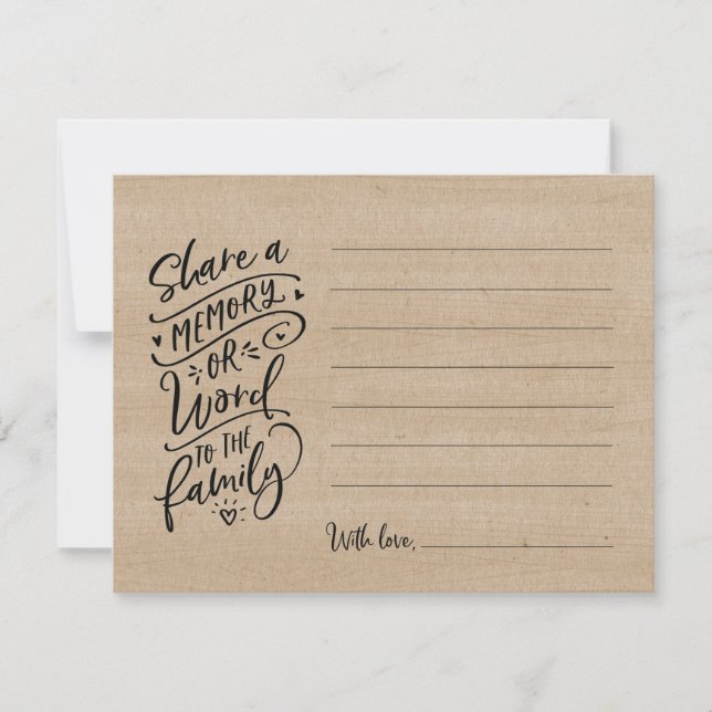  ett minne eller ord till familjens sympatikort inbjudningar (Framsida)