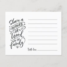  ett minne eller ord till familjens sympatikort