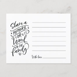  ett minne eller ord till familjens sympatikort inbjudningar