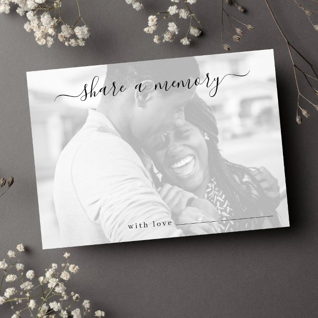  ett minnesfoto Bröllop Anteckningskort (Share A Memory Wedding Card)