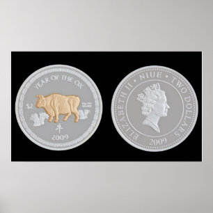 Ett minnesmynt i silver poster