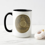 Ett Miracle-program inträffade här på ANPASSNINGSB Mugg<br><div class="desc">Lycklig-årsjubileet år Medallion Coin. En årsjubileum Coin. Vi firar nykter årsdagen. En traditionell 12-stegsprogramsbild brons på ena sidan och ett mirakel inträffade här och anpassningsbar mottagarens nykter på andra sidan för en verkligt uppskattad gåva!</div>