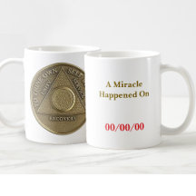 Ett mirakel hände på CUSTOM DATE Sober Coin