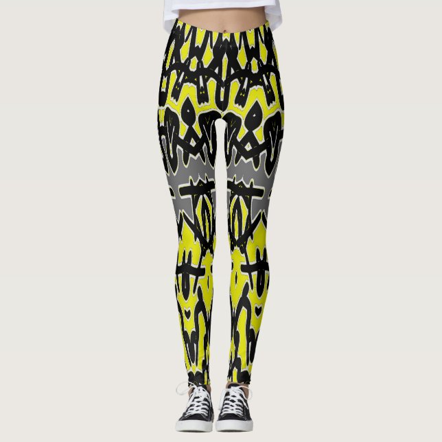Ett modernt, dynamiskt "Ratti_Kreativ_Arts"-lag Leggings (Framsida)