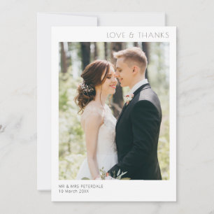 Ett modernt, minimalt bröllop-tackkort tack kort