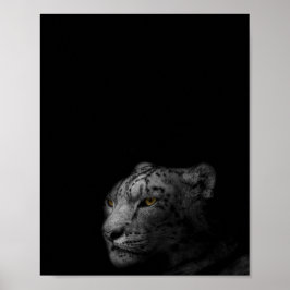 Ett modernt svart-vitt foto av leopard poster