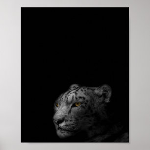 Ett modernt svart-vitt foto av leopard poster