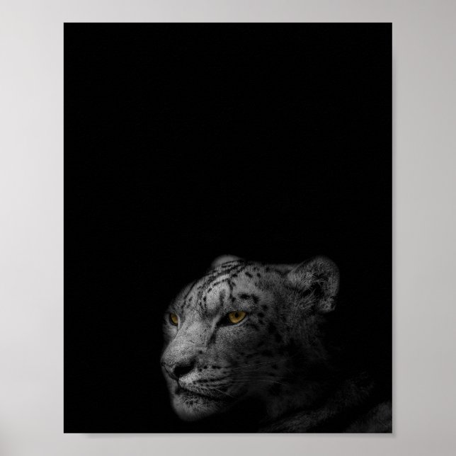 Ett modernt svart-vitt foto av leopard poster (Framsidan)