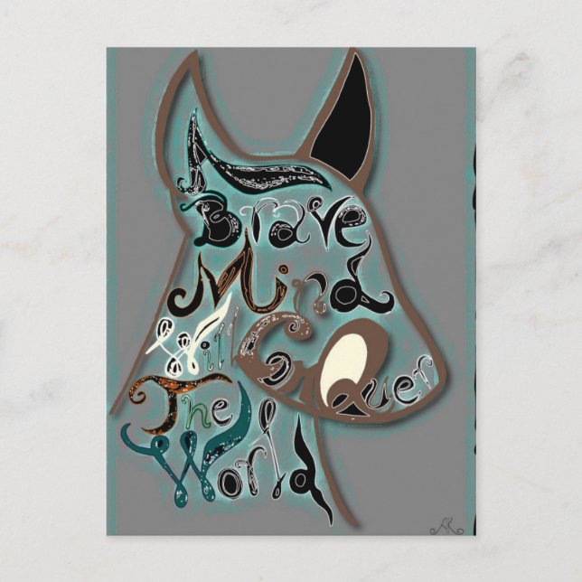 Ett modigt sinne kommer att erövra världen vykort (Framsida)