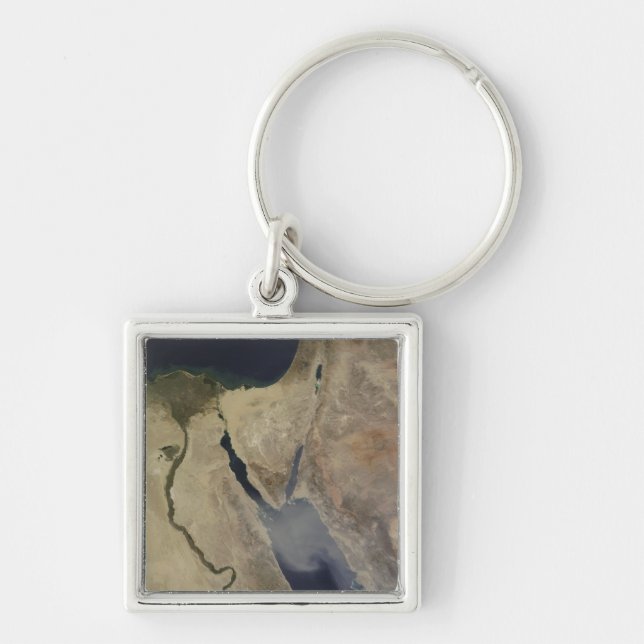 Ett moln av stafthum från Saudiarabien Fyrkantig Silverfärgad Nyckelring (Framsidan)