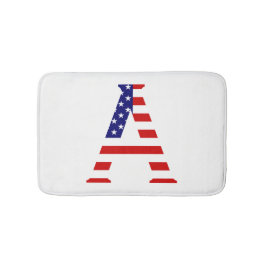 Ett Monogram överlagt över USA flagga Badrumsmatta