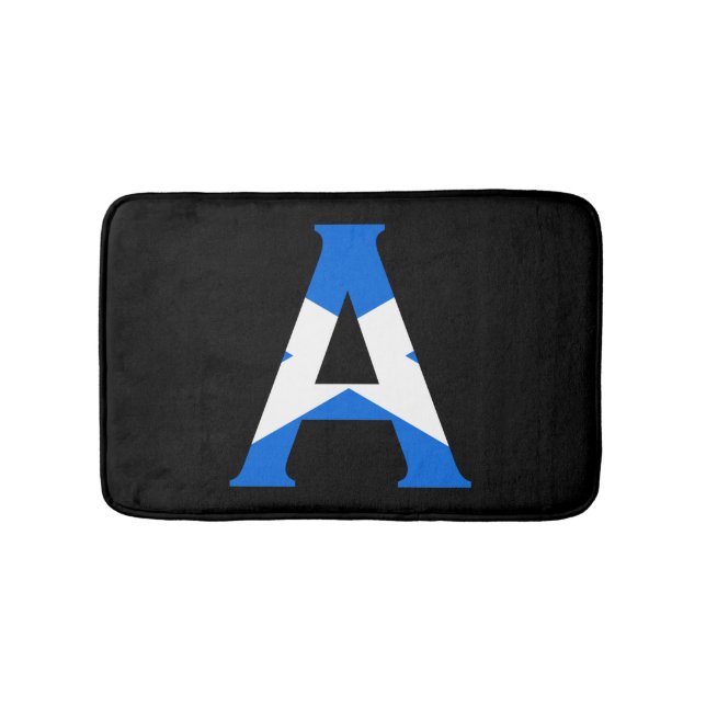 Ett Monogram överlagt på skotsk Flagga Badrumsmatta (Framsidan)