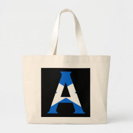 Ett Monogram överlagt på skotsk Flagga jtcnt Jumbo Tygkasse