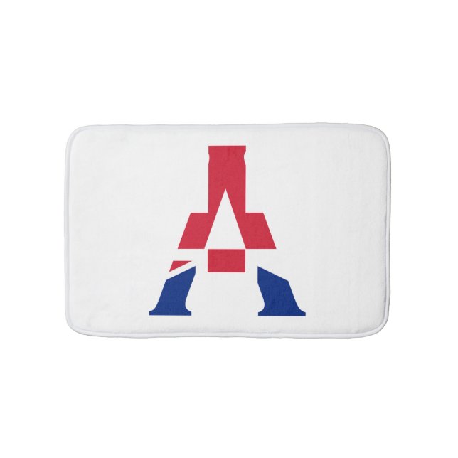 Ett Monogram övertäckt av Union Jack Flagga bmt Badrumsmatta (Framsidan)