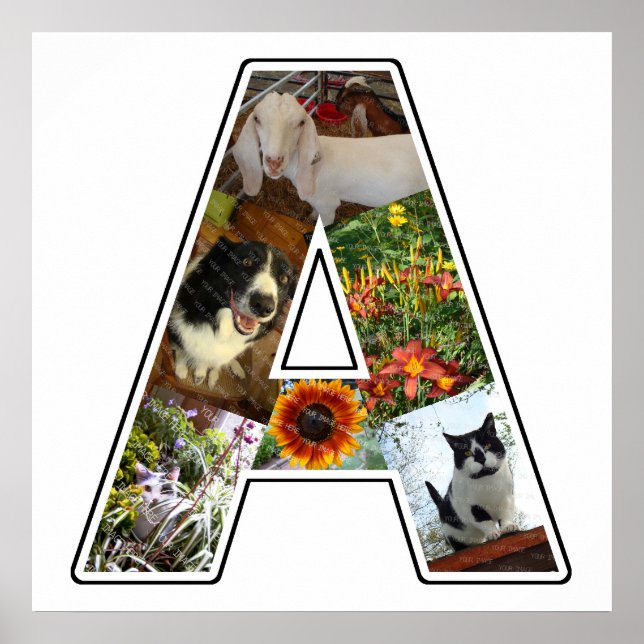 Ett Monogram Skapar din egen 6-Anpassningsbars fot Poster (Framsidan)