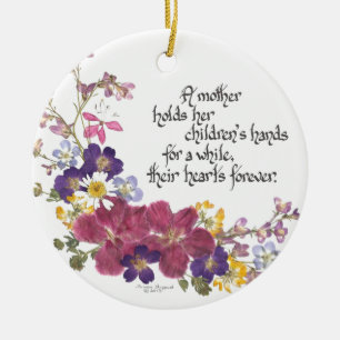 Ett Mor har ett barns hjärta Julgransprydnad Keramik
