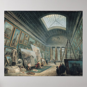 Ett museumgalleri med antika romerska konst poster