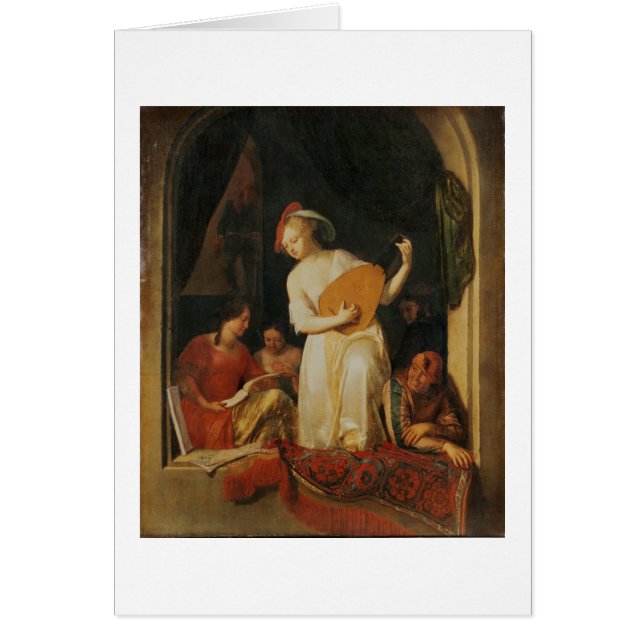 Ett musikaliskt party, 1681 hälsningskort (Framsidan)