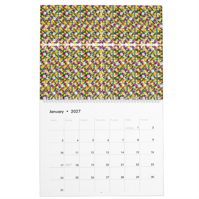ett mycket färglöst mönster med många olika kooper kalender (Jan 2027)