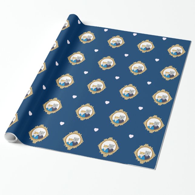 Ett mycket fint par Kattunge Cat Lovers Wrapps Pap Presentpapper (Utrullad)