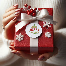 Ett mycket god jul-Elegant-rund-märke Runt Klistermärke