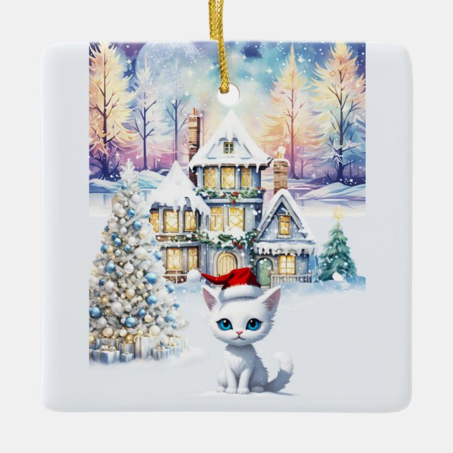 ETT MYCKET KAT CHRISTMAS JULGRANSPRYDNAD KERAMIK (Framsida)