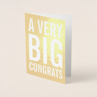 Ett mycket stort Gratulerart guldkort Folierat Kort