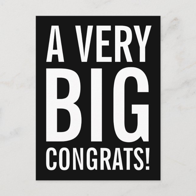 Ett mycket stort Gratulerart vykort (Framsida)