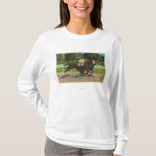 Ett nära fullföljande på tävlingen spårar, h t-shirt