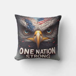 Ett Nation Starkt USA Flagga Patriotisk Present Kudde