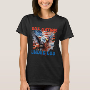 Ett Nation Under Gud Flagga 4:e Juli Patriotisk Ch T Shirt