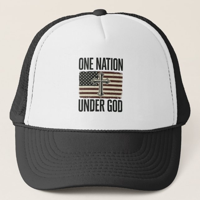 Ett Nation Under Gud Patriotiskt Kors Keps (Framsida)