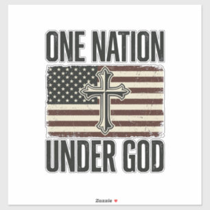 Ett Nation Under Gud Patriotiskt Kors Klistermärken
