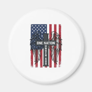 Ett Nation Under Gud Patriotiskt Kors Vingar Tröja Magnet