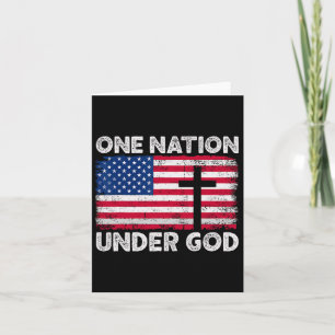 Ett Nation Under Guds Flagga 4:e Juli Patriotisk C Kort