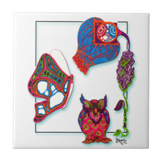 Ett neonklotter belägger med tegel kakelplatta