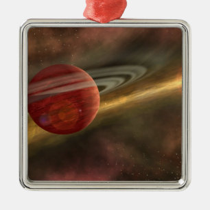 Ett newfound planet för möjlighet julgransprydnad metall
