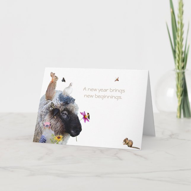 Ett nytt år ger nya möjligheter. Gott nytt år Helgkort (Framsida)