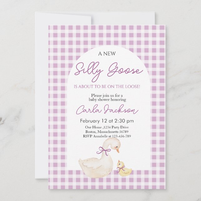 Ett nytt Fånig, en babyåda party Inbjudningar (Framsida)