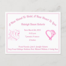 Ett Nytt Hand Att Hålla Födelseannons - Babyflicka