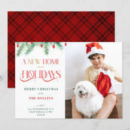 Ett nytt hem för Helgdagarna Byt Adress-kort Julkort